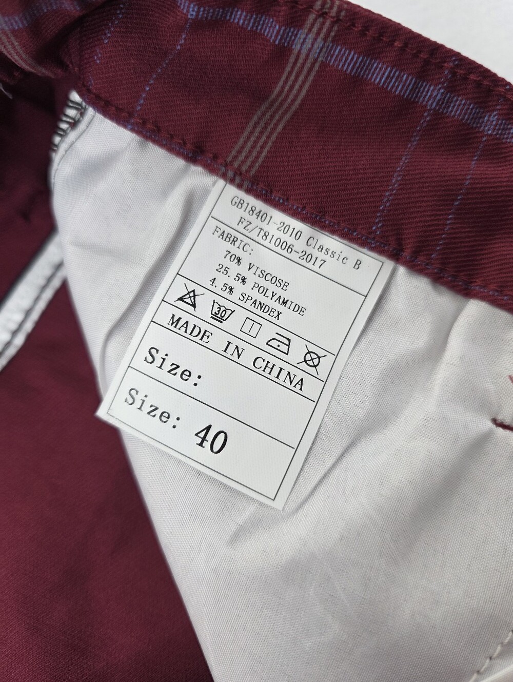 Fashion Clothing Men's Red Plaid Checkered Pants Size 40 NWT BE-3826 - Picture 7 of 10